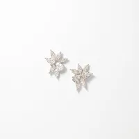 Diamond Cluster Earrings in 10K White Gold (1.43 ct tw)