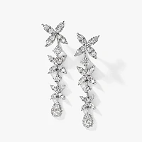 Multi-Look Diamond Cluster Earrings in 10K White Gold (1.00 ct tw)