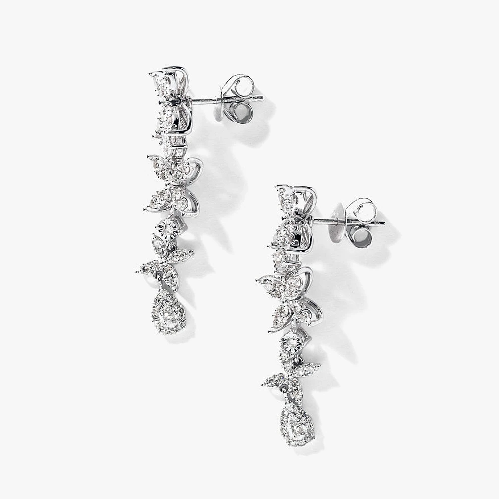 Multi-Look Diamond Cluster Earrings in 10K White Gold (1.00 ct tw)