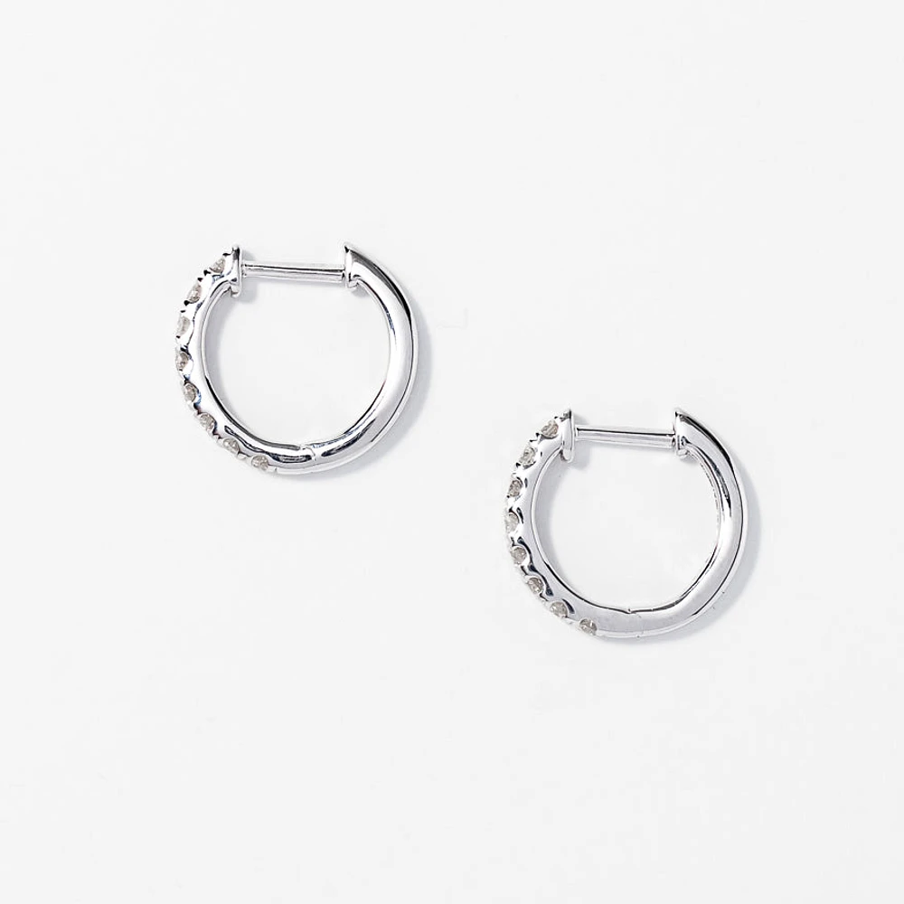 Diamond Hoop Earrings in 10K White Gold (0.50 ct tw)