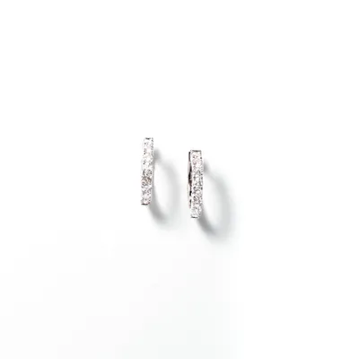 Diamond Hoop Earrings in 10K White Gold (0.75 ct tw)