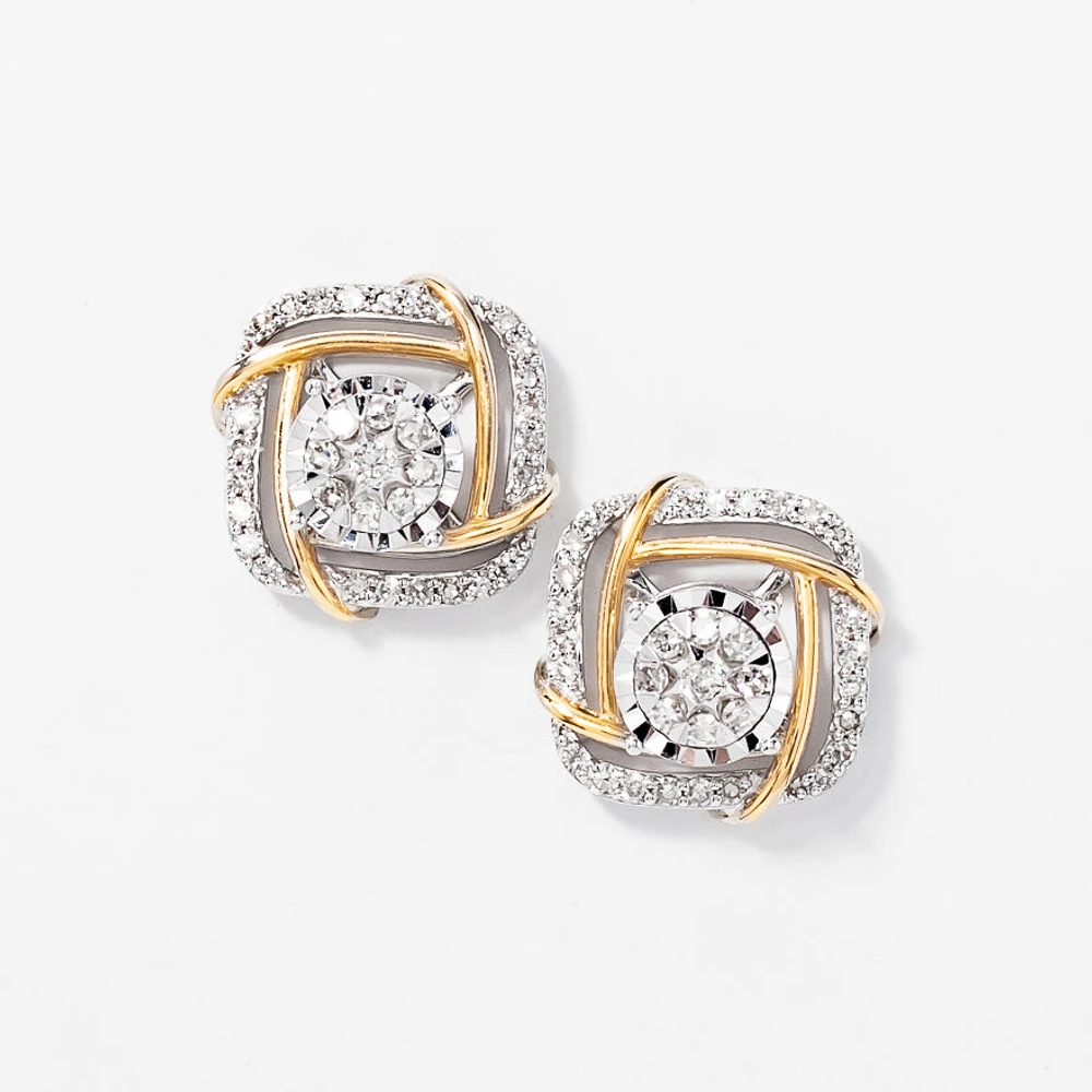 Diamond Jacket Earring in 10K White and Yellow Gold (0.40 ct tw)