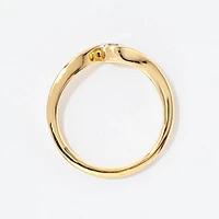 Lab Grown Round Diamond Swirl Promise Ring 10K Yellow Gold (0.30 ct