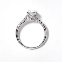 Lab Grown Oval Cut Diamond Engagement Ring in 14K White Gold (1.75 ct