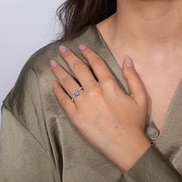 Lab Grown Oval Cut Diamond Engagement Ring 14K White Gold (1.25 ct