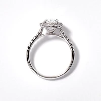 Lab Grown Oval Cut Diamond Engagement Ring 14K White Gold (2.00 ct