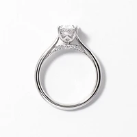 Lab Grown Oval Cut Diamond Engagement Ring 14K White Gold (1.57 ct