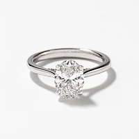 Lab Grown Oval Cut Diamond Engagement Ring 14K White Gold (1.57 ct