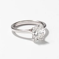 Lab Grown Oval Cut Diamond Engagement Ring 14K White Gold (1.57 ct