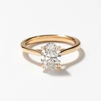 Lab Grown Oval Cut Diamond Engagement Ring 14K Gold (1.57 ct