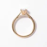Lab Grown Oval Cut Diamond Engagement Ring 14K Yellow Gold (1.07 ct