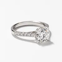 Lab Grown Round Cut Diamond Engagement Ring 14K White Gold (2.33 ct