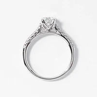 Lab Grown Round Cut Diamond Engagement Ring 14K White Gold (1.00ct