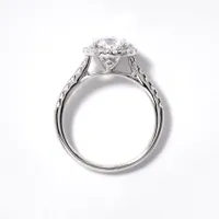 Lab Grown Round Cut Diamond Engagement Ring 14K White Gold (2.00 ct