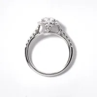 Lab Grown Round Cut Diamond Engagement Ring 14K White Gold (1.48 ct