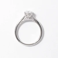 Lab Grown Round Cut Diamond Engagement Ring 14K White Gold (1.07 ct