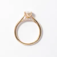 Lab Grown Round Cut Diamond Engagement Ring 14K Yellow Gold (1.07 c