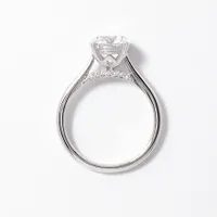 Lab Grown Round Cut Diamond Engagement Ring 14K White Gold (2.07 ct