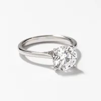 Lab Grown Round Cut Diamond Engagement Ring 14K White Gold (2.07 ct