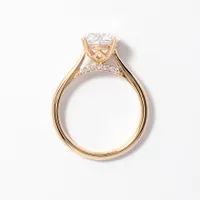 Lab Grown Round Cut Diamond Engagement Ring 14K Yellow Gold (2.07 c