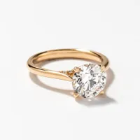 Lab Grown Round Cut Diamond Engagement Ring 14K Yellow Gold (2.07 c