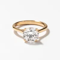 Lab Grown Round Cut Diamond Engagement Ring 14K Yellow Gold (2.07 c