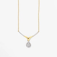 Diamond Cluster Necklace in 10K White and Yellow Gold (0.50 ct tw)