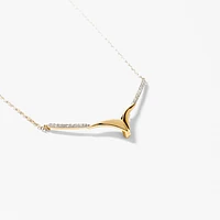 Diamond Cluster Necklace in 10K White and Yellow Gold (0.50 ct tw)