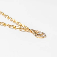 Diamond Drop Necklace in 10K Yellow Gold (1.40 ct tw)