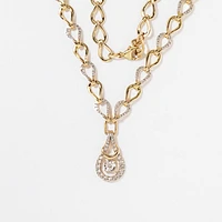 Diamond Drop Necklace in 10K Yellow Gold (1.40 ct tw)