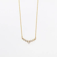 Diamond Cluster Necklace in 10K Yellow and White Gold (0.20 ct tw)