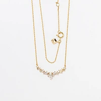 Diamond Cluster Necklace in 10K Yellow and White Gold (0.20 ct tw)