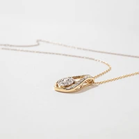 Diamond Cluster Necklace in 10K Yellow Gold (0.33 ct tw)