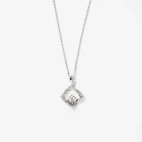 Diamond Cluster Necklace in 10K White Gold (0.20 ct tw)