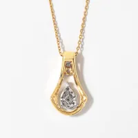 Diamond Cluster Necklace in 10K Yellow and White Gold (0.25 ct tw)