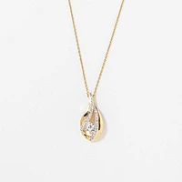 Diamond Cluster Necklace in 10K Yellow Gold (0.23 ct tw)