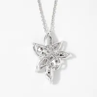 Diamond Cluster Necklace in 10K White Gold (1.50 ct tw)