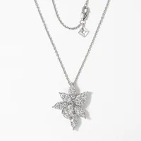 Diamond Cluster Necklace in 10K White Gold (1.50 ct tw)