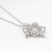 Diamond Cluster Necklace in 10K White Gold (1.50 ct tw)