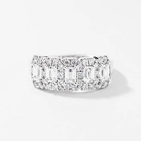 Diamond Cluster Ring 14K White Gold (1.50 ct tw)