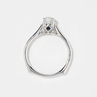 -Tara- Diamond Engagement Ring With Sapphire Accents 14K White Gold