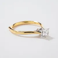 -Tara- Diamond Engagement Ring With Sapphire Accents 14K Yellow Gol