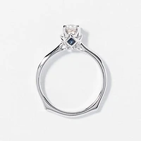 -Holly- Diamond Engagement Ring With Sapphire Accents 14K White Gol