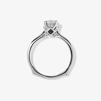 Holly- Diamond Engagement Ring With Sapphire Accents 14K White Gol