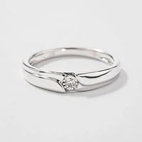 Ladies Wedding Band 10K White Gold (0.03 ct tw)