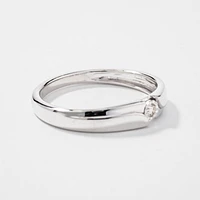 Ladies Wedding Band 10K White Gold (0.03 ct tw)