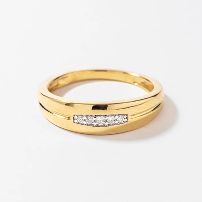 Men's Diamond Wedding Band 10K Yellow Gold (0.08 ct tw)