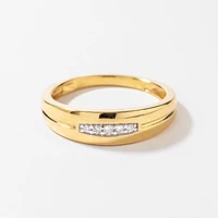 Men's Diamond Wedding Band 10K Yellow Gold (0.08 ct tw)