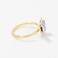 Butterfly Ring 10K Yellow and White Gold (0.13 ct tw)