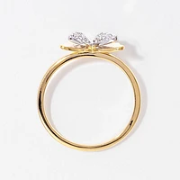 Butterfly Ring 10K Yellow and White Gold (0.13 ct tw)